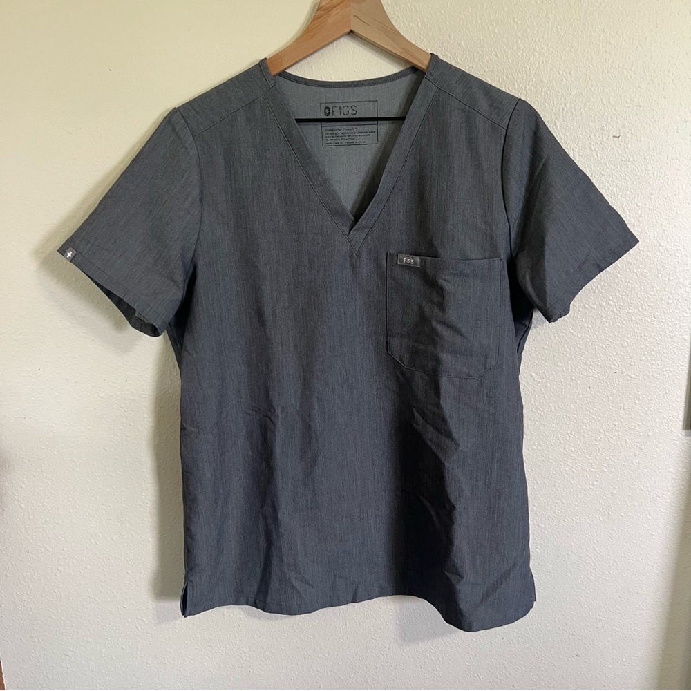 FIGS Catarina Scrub Top Graphite Gray Medium